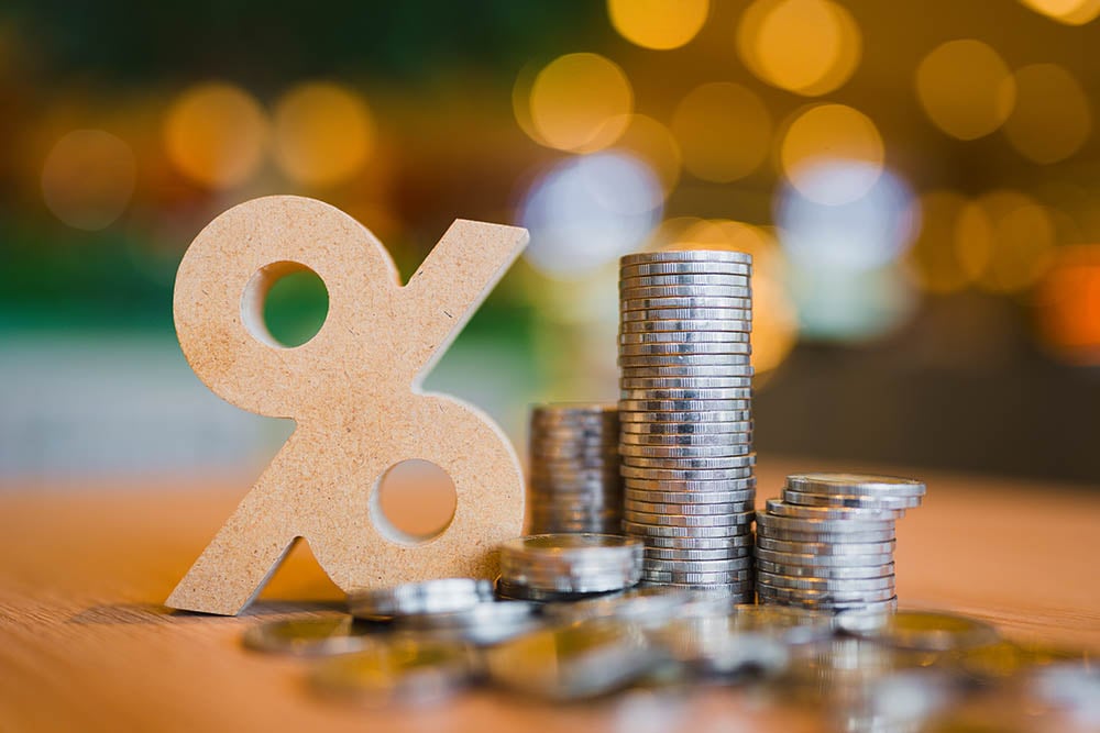 coins and percentage
