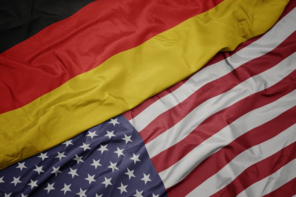 germany and american flags