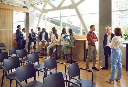group of professionals networking