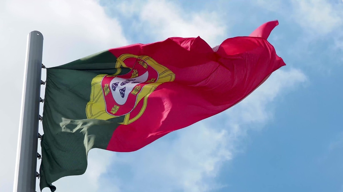portugal flag in the wind