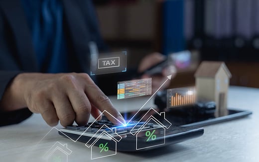 tax concept with property and calculator